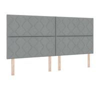 vidaXL Tête de lit avec des lumières à LED Gris Clair 200 cm Tissu, Déco de Chambre Moderne, Cadre de lit rectangulaire, tête de lit en Tissu, idées d'intérieur Tendance