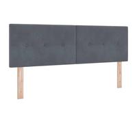 vidaXL Headboard LED Bouton Rembourré Gris Foncé 80 cm Velours