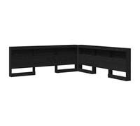vidaXL Tête de lit avec étagère 180 x 200 cm en Bois d'ingénierie, Couleur Chêne Noir, Design en L Super Pratique. avec des étagères de Rangement Bien spacieuses, C'est Le Style Minimaliste qu'il Te