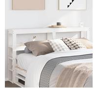 vidaXL Tête de lit avec étagères blanc 140 cm bois massif de pin, tête de lit en bois, tête de lit avec rangement, tête de 850885