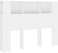 vidaXL Tête de lit avec étagères blanc 140x18,5x104,5 cm