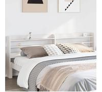 vidaXL Tête de lit avec étagères blanc 200 cm bois massif de pin, tête de lit en bois, tête de lit avec rangement, tête de 850939