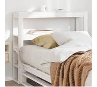 vidaXL Tête de lit avec étagères blanc 90 cm bois massif de pin, tête de lit en bois, tête de lit avec rangement, tête de 850897