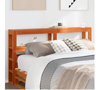 vidaXL Tête de lit avec étagères marron cire 150 cm bois massif de pin, tête de lit en bois, tête de lit avec rangement, 850883