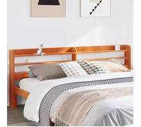 vidaXL Tête de lit avec étagères et rangement intégré – bois massif de pin marron ciré 180 cm