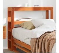 vidaXL Tête de lit avec étagères 75 cm Bois massif de pin Marron cire