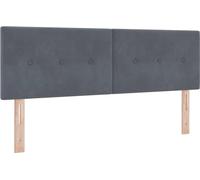 vidaXL Tête de lit avec lampes LED à bandes avec tête de lit Gris 80 cm Velours