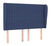 Vidaxl Tête De Lit Avec Oreilles Bleu 147x23x118/128 Cm Tissu Bleu