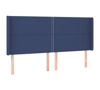 Vidaxl Tête De Lit Avec Oreilles Bleu 203x16x118/128 Cm Tissu Bleu