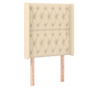 vidaXL Tête de lit avec oreilles Crème 203x16x78/88 cm Tissu