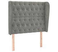Vidaxl Tête De Lit Avec Oreilles Gris Clair 103x23x118/128 Cm Velours Gris