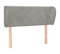 vidaXL Tête de lit avec oreilles gris clair 93x23x78/88 cm velours