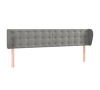 vidaXL Tête de Lit avec Oreilles Meuble de Chambre à Coucher Accessoire de Lit Double Tête de Cadre de Lit Gris Clair 163x23x78/88 cm Velours