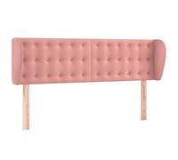 vidaXL Tête de Lit avec Oreilles Meuble de Chambre à Coucher Accessoire de Lit Double Tête de Cadre de Lit Rose 147x23x78/88 cm Velours