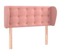 vidaXL Tête de lit avec oreilles pour lit simple velours rose 93x23x78/88 cm