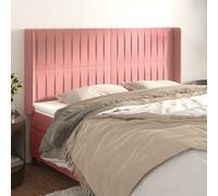Vidaxl Tête De Lit Avec Oreilles Rose 163x16x118/128 Cm Velours Rose