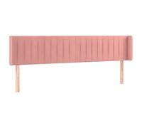 Vidaxl Tête De Lit Avec Oreilles Rose 163x16x78/88 Cm Velours Rose