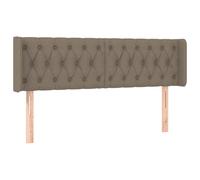 Vidaxl Tête De Lit Avec Oreilles Taupe 147x16x78/88 Cm Tissu Gris