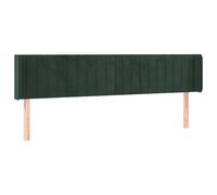Vidaxl Tête De Lit Avec Oreilles Vert Foncé 203x16x78/88 Cm Velours Vert