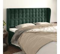 Vidaxl Tête De Lit Avec Oreilles Vert Foncé 203x23x118/128 Cm Velours Vert