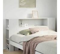 vidaXL Tête de lit avec rangement blanc 140 cm bois massif de pin, tête de lit en bois, tête de lit avec rangement, tête de 855631