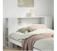 vidaXL Tête de lit 855625 avec rangement – bois massif de pin, 160 cm, blanc