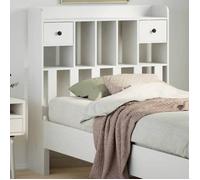 vidaXL Tête de lit avec rangement 90 cm Bois massif de pin Blanc