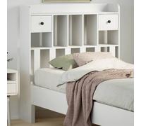 vidaXL Tête de lit avec rangement blanc 90 cm bois massif de pin 855524