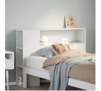 vidaXL Tête de lit avec rangement blanc 90 cm bois massif de pin, tête de lit en bois, tête de lit avec rangement, tête de 855643