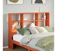 vidaXL Tête de lit 160 cm en bois massif de pin avec rangement, cire marron