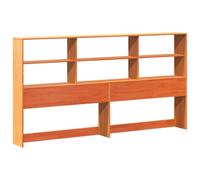 vidaXL Tête de lit en pin massif avec rangement 6 compartiments Marron ciré 186 x 23 x 110 cm