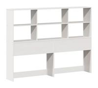 vidaXL Tête de Lit avec Rangement en Bois Massif de Pin - Blanc 140 cm - Sur Pied