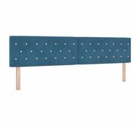 Tête De Lit Vidaxl Avec Boutons En Cristal Capitonnée Bleu Foncé 200 Cm En Velours Bleu