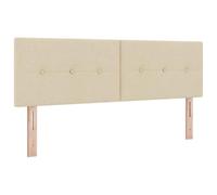 vidaXL Tête de lit avec tête de lit Crème 160 cm Cuir synthétique, Tête de lit rectangulaire élégante, Hauteur Ajustable - mobilier Moderne, Design rempli de Mousse Chic