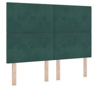 vidaXL Tête de lit avec tête de lit Vert foncé 160 cm Cuir synthétique, Déco Moderne, tête de lit réglable avec Design rembourré, Meuble Chic pour Votre Salon Contemporain
