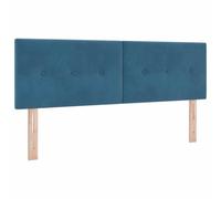 vidaXL Tête de lit basse capitonnée bleu foncé pour lit 160 cm – Hauteur réglable – Tissu polyester