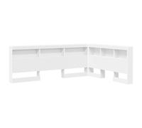 vidaXL Tête de lit de rangement avec étagère Blanc 135 cm Bois composite