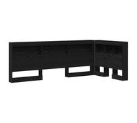 vidaXL Tête de lit bibliothèque en chêne Noir 90 x 190 cm, Design en L. en Bois d'ingénierie, Elle Offre Un Rangement Pratique, Un Style Minimaliste et Fait Gagner de la Place. C'est Facile à nettoye