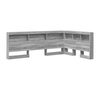vidaXL Tête de lit bibliothèque Gris Sonoma de, 120 x 190 cm, avec Un Design en L, en Bois d'ingénierie. Espace de Rangement Pratique, étagères Bien pensées. Résistante et Facile à Nettoyer, Parfaite