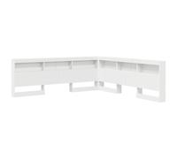 vidaXL Tête de lit de rangement avec étagère Blanc 180 cm Bois composite