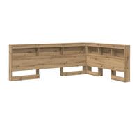 vidaXL Tête de lit Bookcase en chêne, en Bois d'ingénierie, Design en L de 135 cm, autoportante. Elle a de Larges étagères pour Le Rangement, Elle s'assemble Facilement avec Un Tournevis, et C'est Un