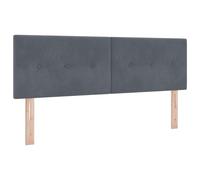 vidaXL Tête de lit Bouton Capitonné Gris Foncé 140 cm Velours