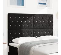 vidaXL Tête de lit en Velours Noir avec des Boutons en Cristal, 160 cm de Haut, Un Meuble Moderne pour la Chambre, Design Mural, Confort Chic et rembourré