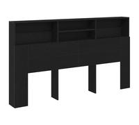 vidaXL Tête de lit armoire chêne noir 180 x 19 x 103.5 cm panneau de particules