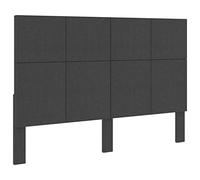 vidaXL Tête de Lit Cadre de Lit Tapissée Rembourrée Capitonnée Couchage Chambre à Coucher Maison Intérieur Gris Foncé Tissu 180x200 cm