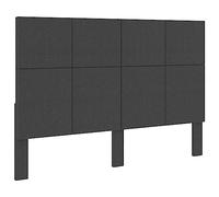 vidaXL Tête de Lit Cadre de Lit Tapissée Rembourrée Capitonnée Couchage Chambre à Coucher Maison Intérieur Gris Foncé Tissu 140x200 cm