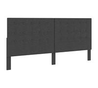 vidaXL Tête de Lit Cadre de Lit Tapissée Rembourrée Capitonnée Couchage Chambre à Coucher Maison Intérieur Tissu Gris Foncé 200x200 cm