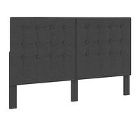vidaXL Tête de Lit Cadre de Lit Tapissée Rembourrée Capitonnée Couchage Chambre à Coucher Maison Intérieur Tissu Gris Foncé 160x200 cm