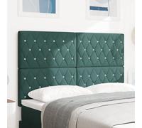 vidaXL Tête de lit en Velours Vert foncé avec Boutons en Cristal. 140 cm de Large et Hauteur réglable. C'est Un Meuble de Chambre Moderne, Parfait pour Un lit Design Mural et Super Confortable.