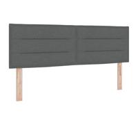 vidaXL Tête de lit capitonnée Gris foncé réglable pour Lits muraux recouverte de Tissu 140 cm Longueur Style Contemporain Hauteur Parfaite Chambres Accessoires de décoration Modernes